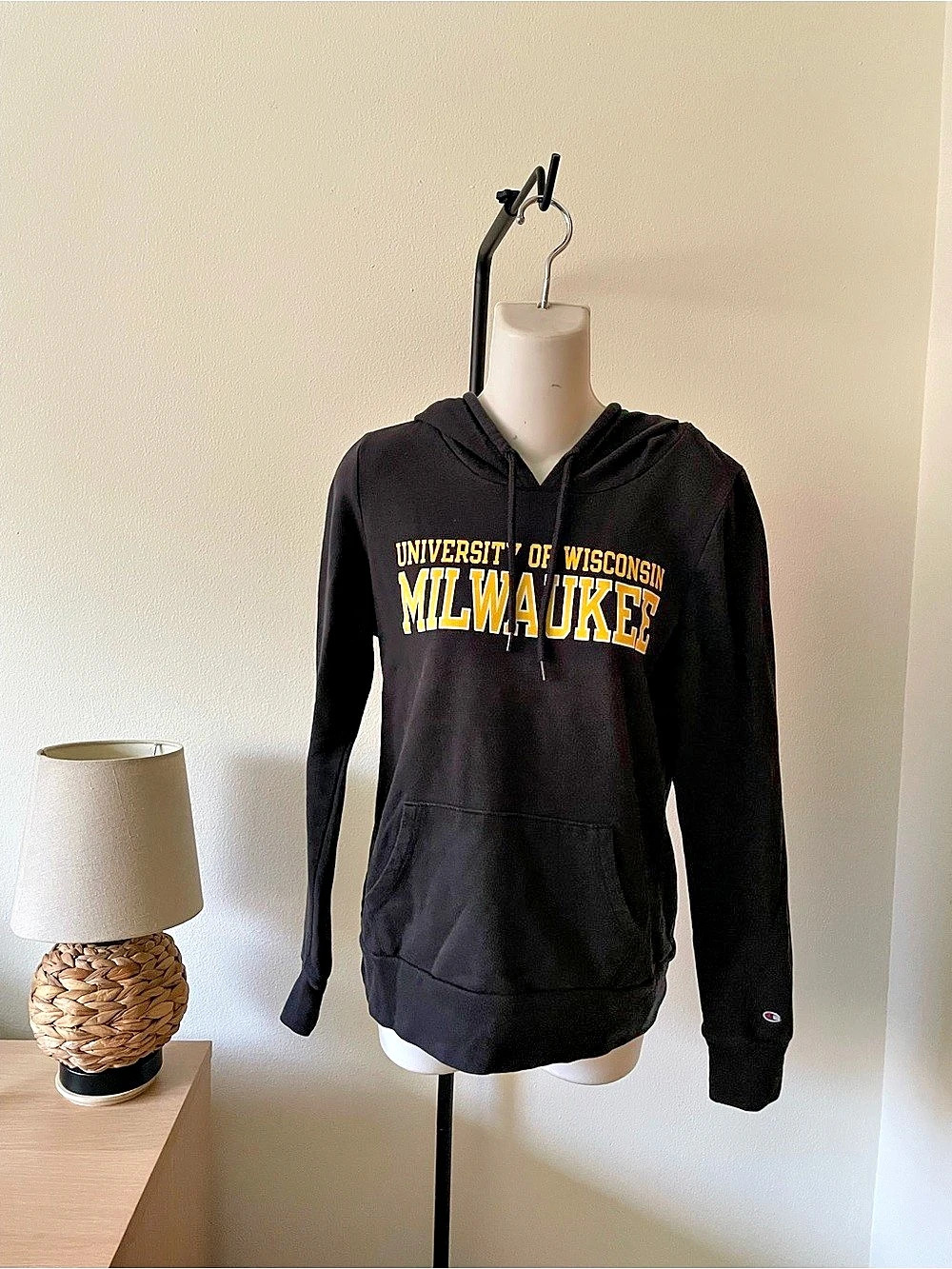 Champion University of Wisconsin Milwaukee Fleece Hoodie Men's Black Medium